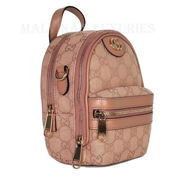 GUCCI BAG 739701 OPHIDIA MINI CROSSBODY PINK GG CANVAS ROSE HARDWARE - Picture 4 of 16